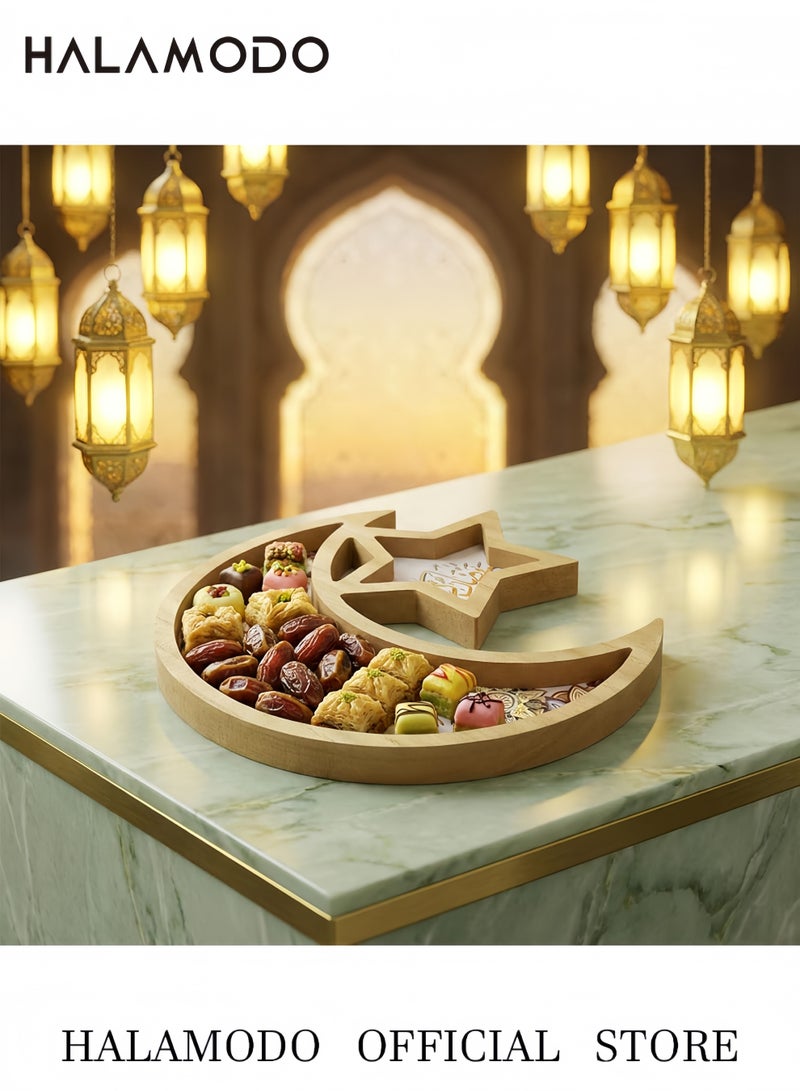 Halamodo Ramadan Home Decor, Ramadan Trays, Eid Trays, Ramadan Moon and Star Trays, Home Decor, Ramadan Party Decor Plates, Food Trays, Snack and Cookie Trays - Image 4